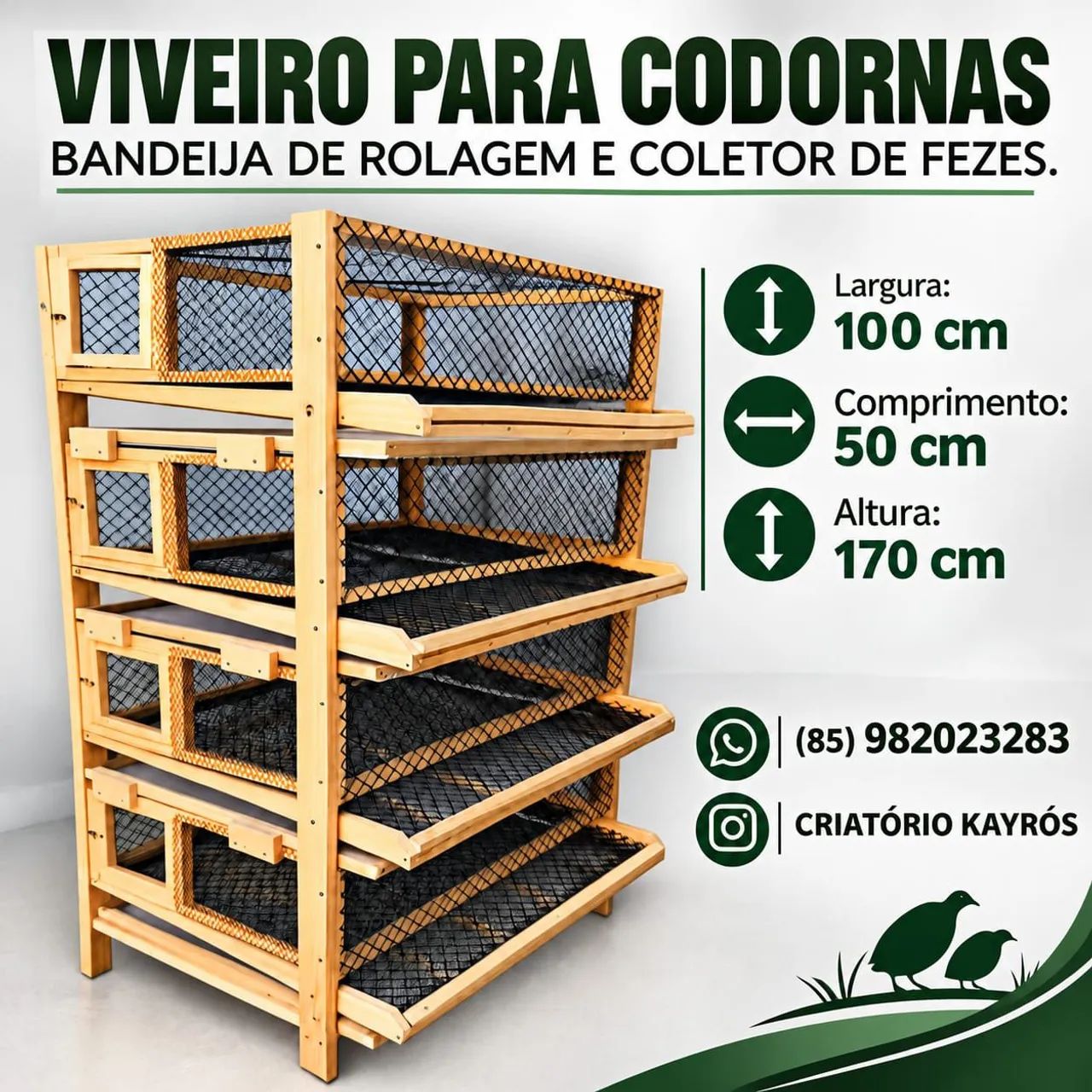 VIVEIRO PARA CODORNAS
