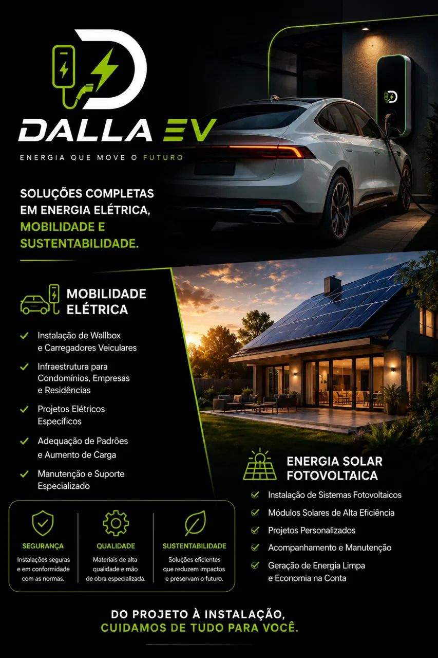 Instalação de Wallbox, usina solar e elétrica em geral 