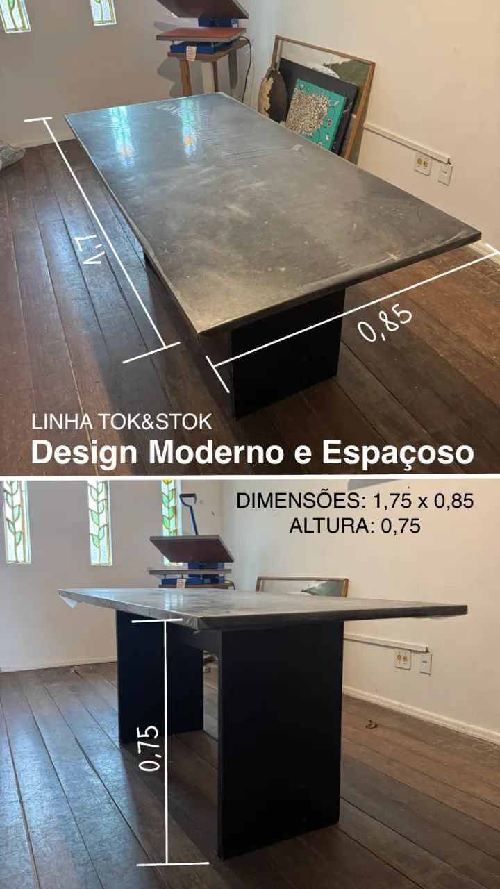 Mesa MDF Preta Tok&Stok