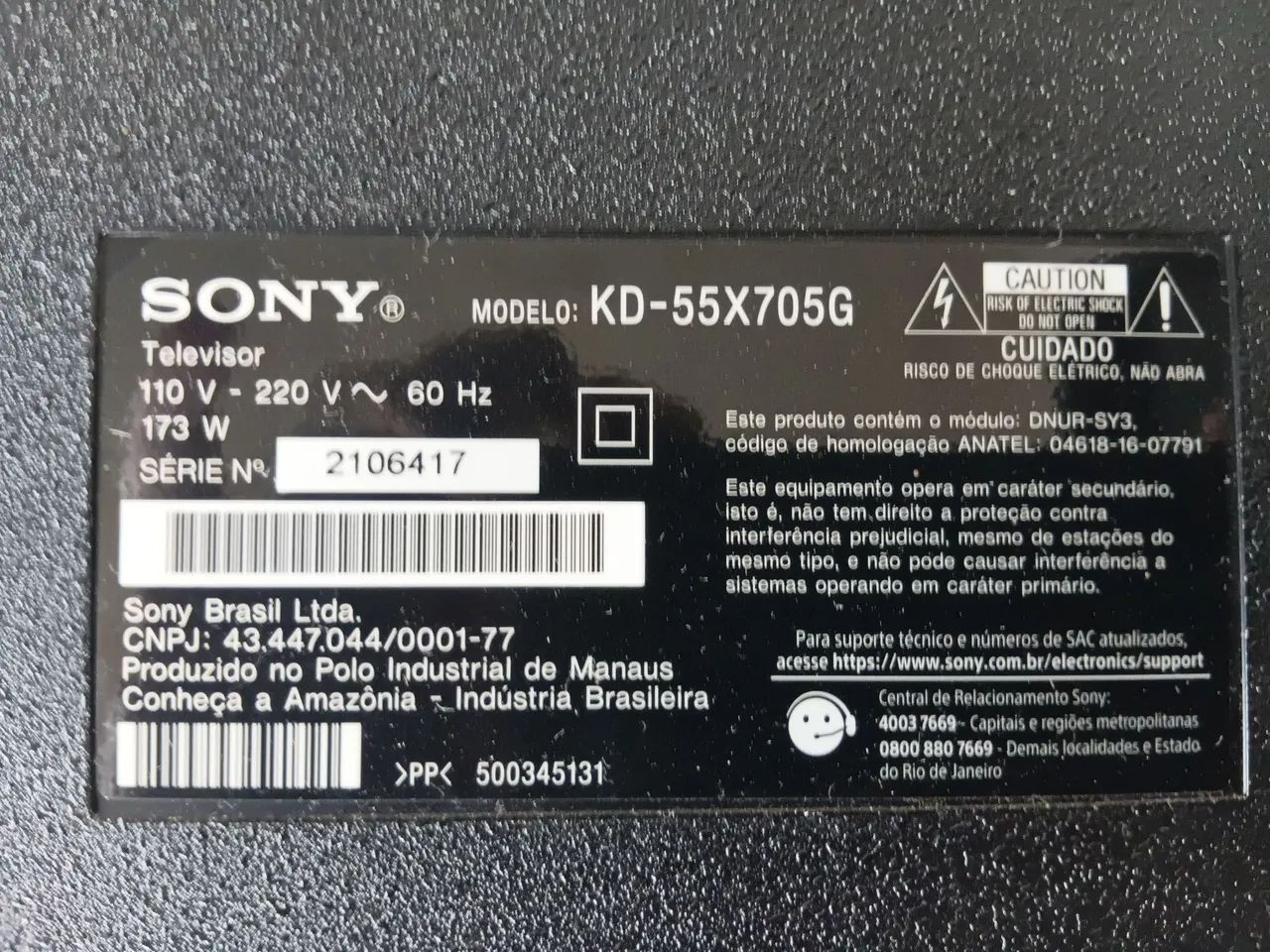 Sony 55" 4K KD-55X705G TELA COM DEFEITO - Foto 2