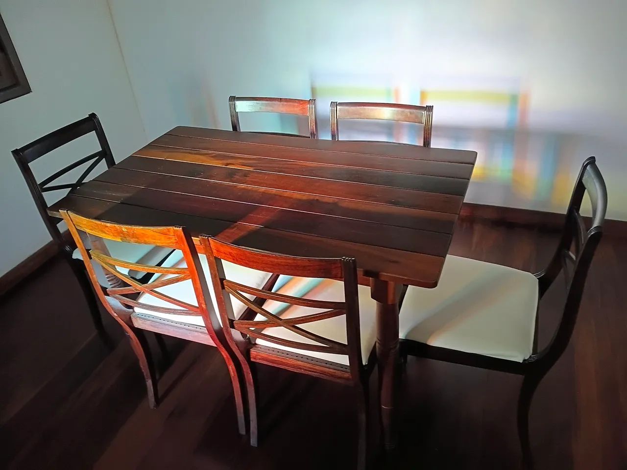 CONJUNTO ORIGINAL RETRÔ DE MESA COM 6 CADEIRAS! - Foto 5