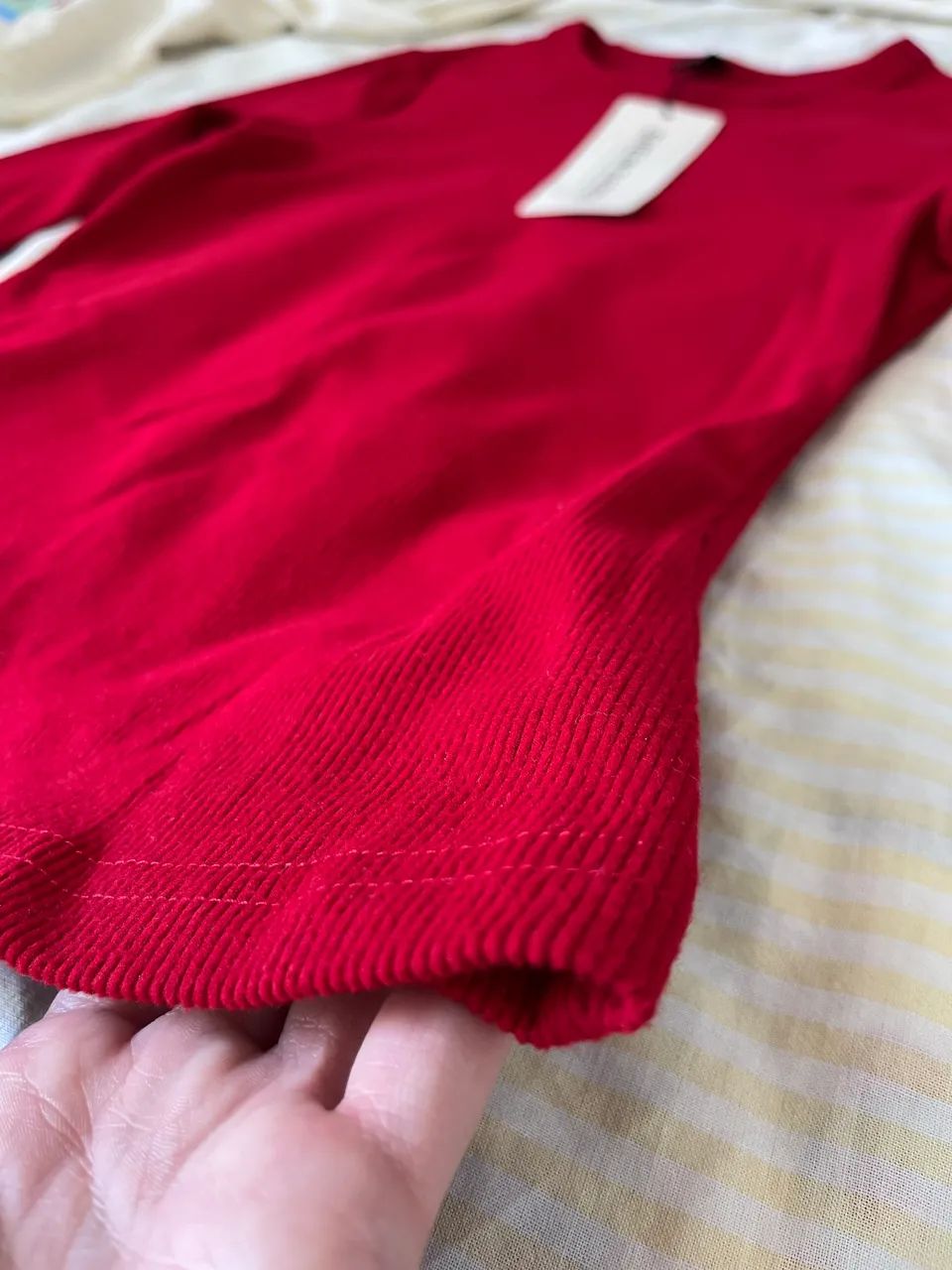 Blusa manga longa shein vermelha  - Foto 3