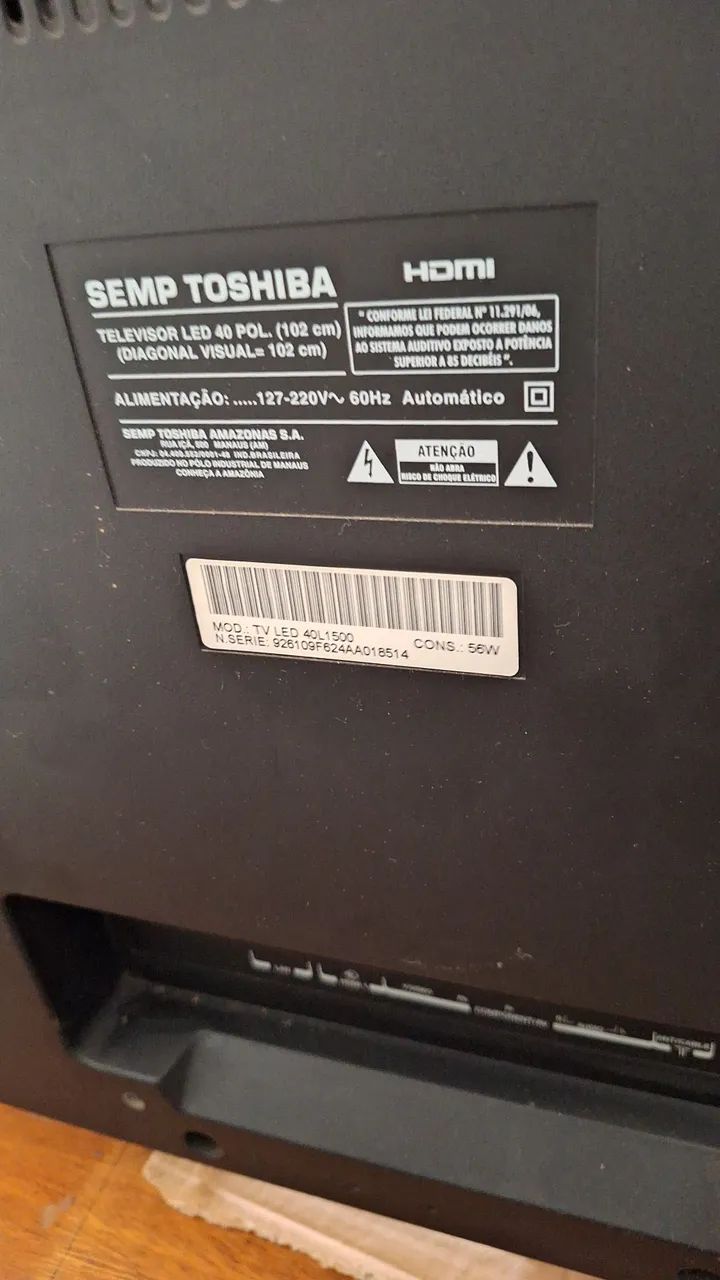 Tv Toshiba 40 polegadas (com defeito) - Foto 3