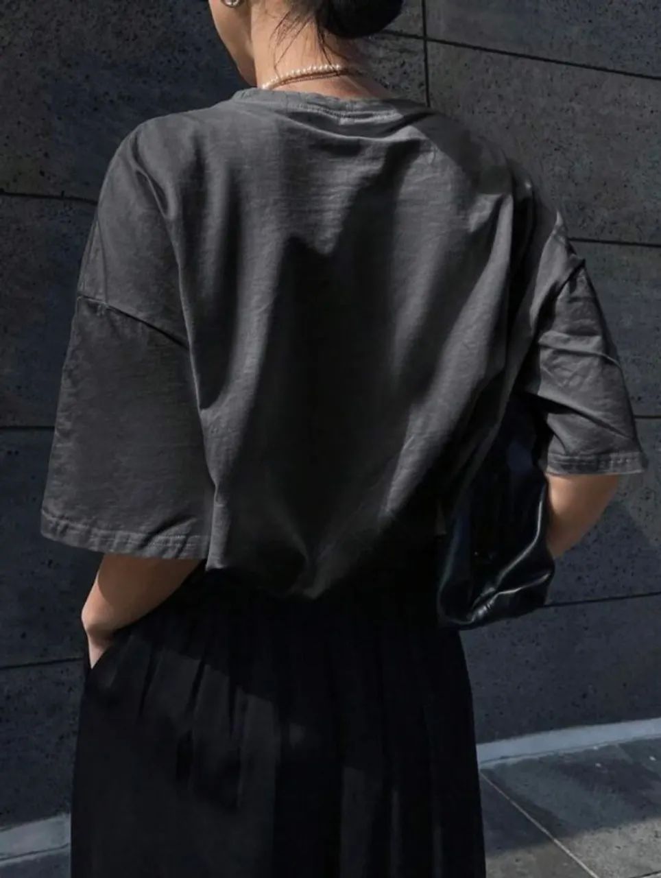 Blusa Oversized Cinza Escuro Tamanho P - Foto 3
