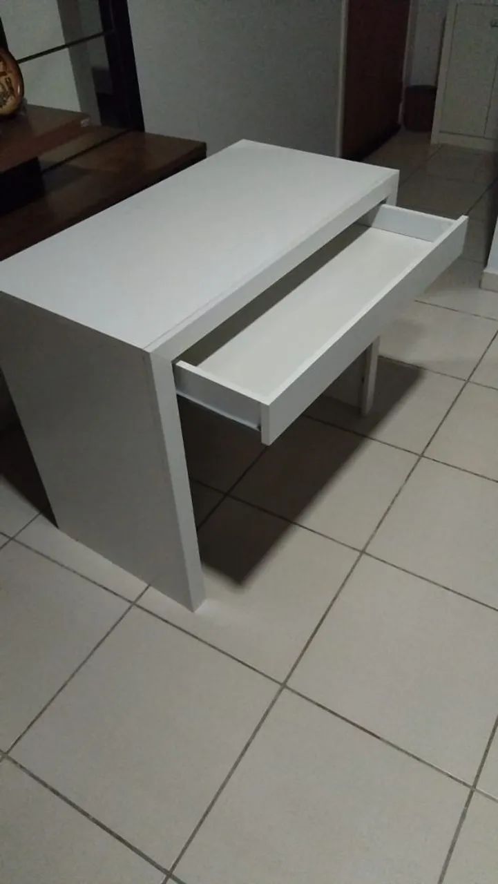 Mesa Escrivaninha 1 Gaveta Home Office Branco -