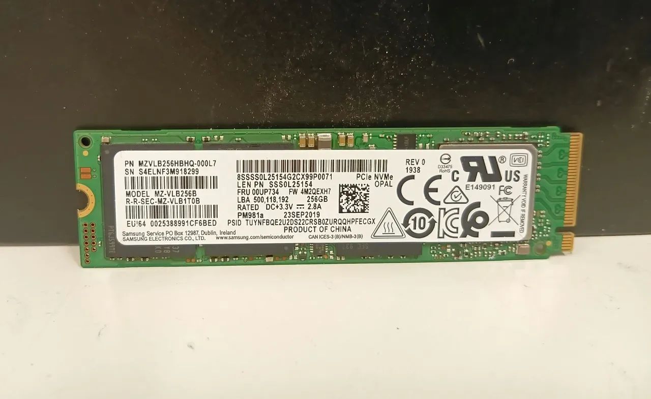 Ssd Nvme M2 de 256gb