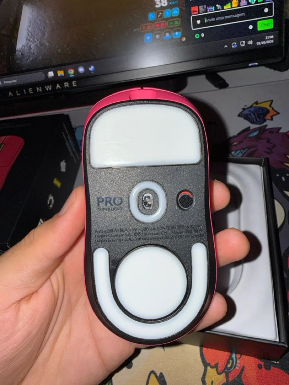 Mouse gamer Logitech GPRO Superlight 2 ROSA - Foto 3