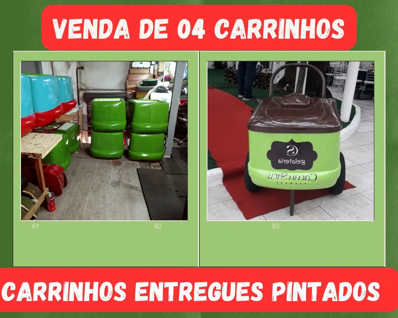Carrinho de Sorvete - Lote com 4 Carrinhos - Foto 3