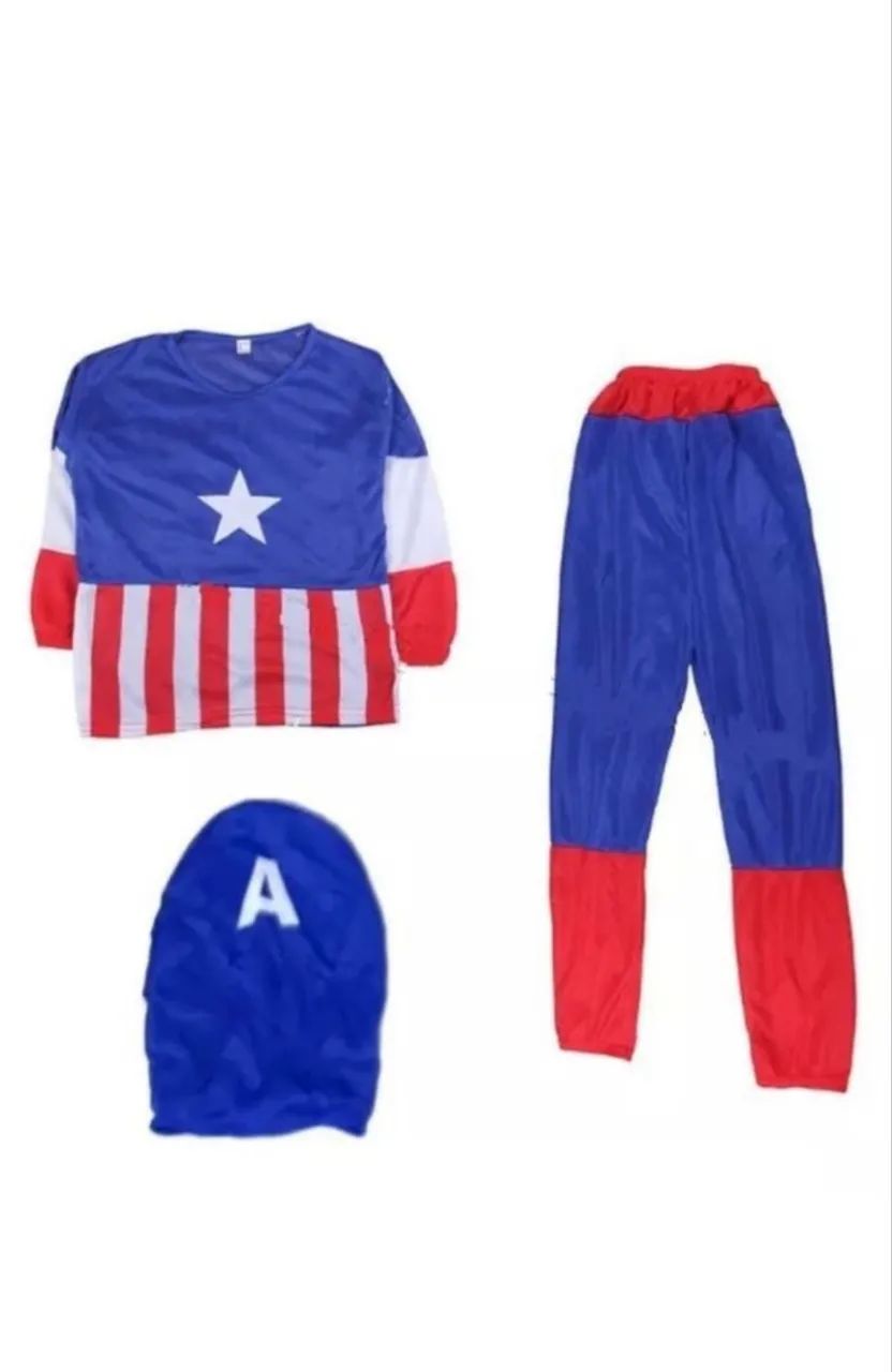 Fantasia Capitão América - tamanho L ( veste 6/7 anos )