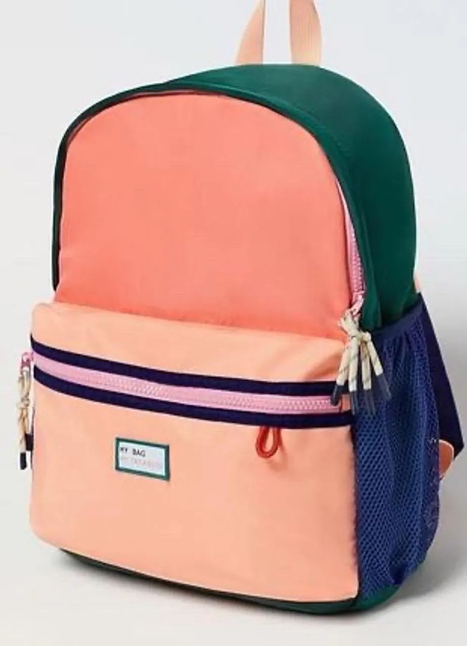 mochila zara com estojo colorida