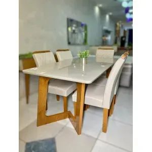 MESA DE JANTAR DUBAI 170X90 COM 6 CADEIRAS - Foto 2