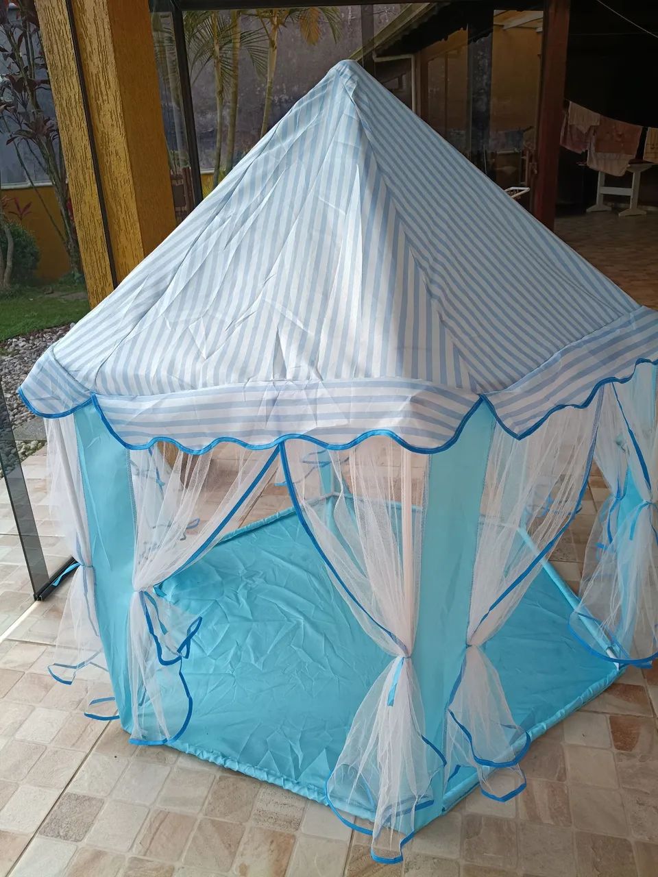 Barraca infantil Azul Castelo com led - Foto 2