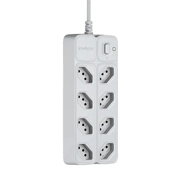 Protetor Eletrônico 8 Tomadas Bivolt com Chave Inteligente Sem Fusivel Branco - Intelbras  - Foto 2
