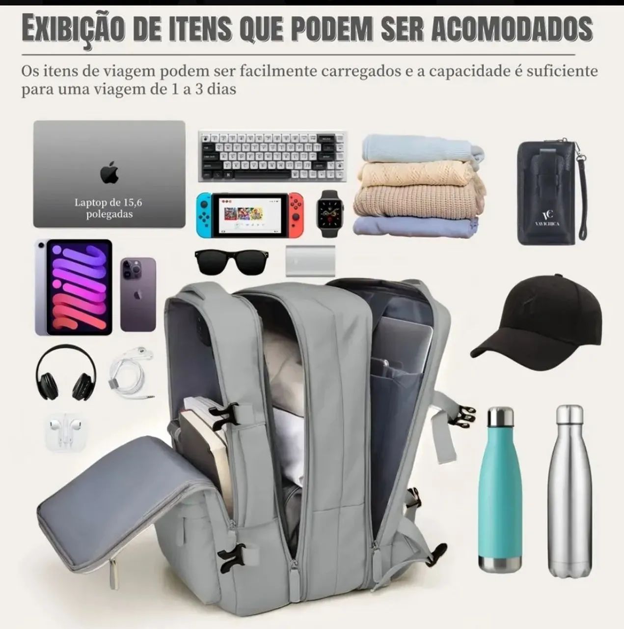 Mochila 17 Litros Prova Dagua Cinza - Foto 4