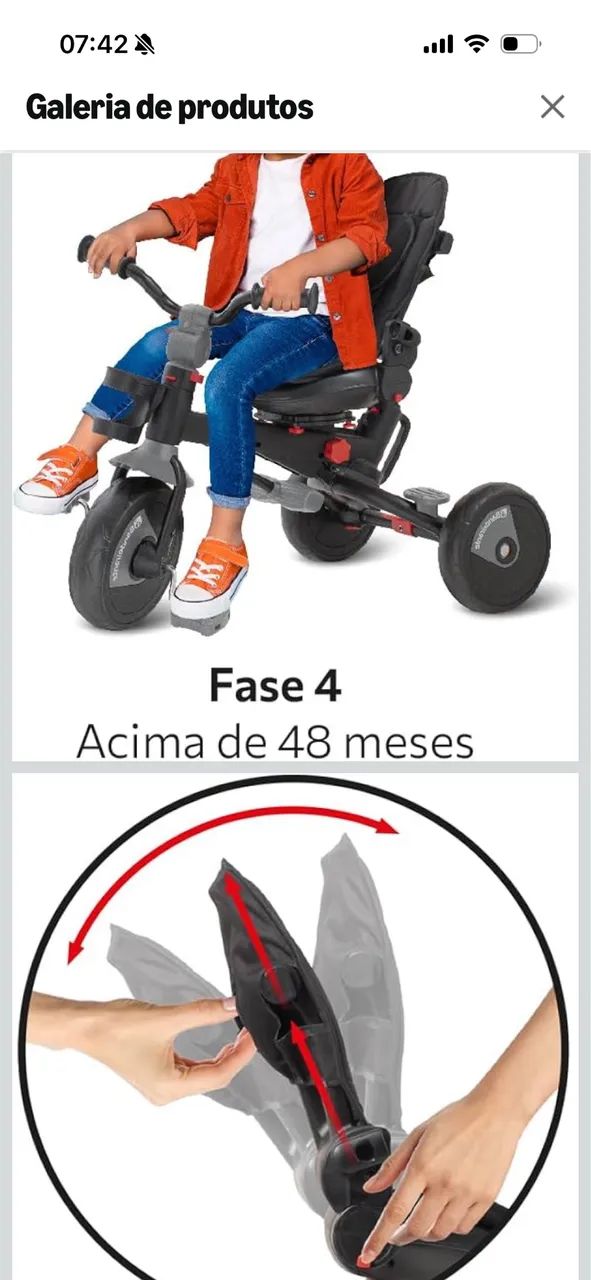 Triciclo smart infantil 4 em 1  - Foto 3