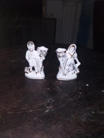 Par de mini castiçal em porcelana dec 50
