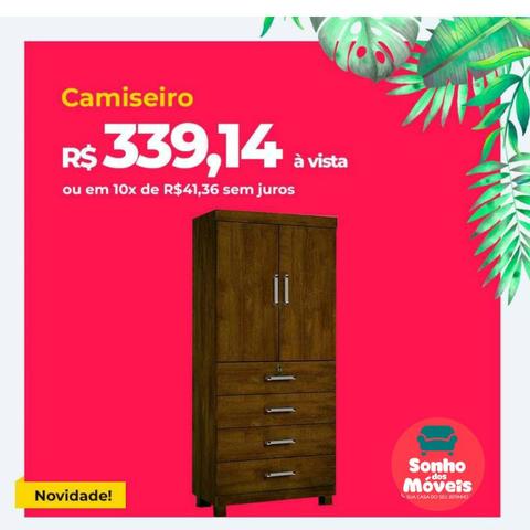 Camiseiro Victória com 4 gavetas e chave- Faça seu pedido 970014009