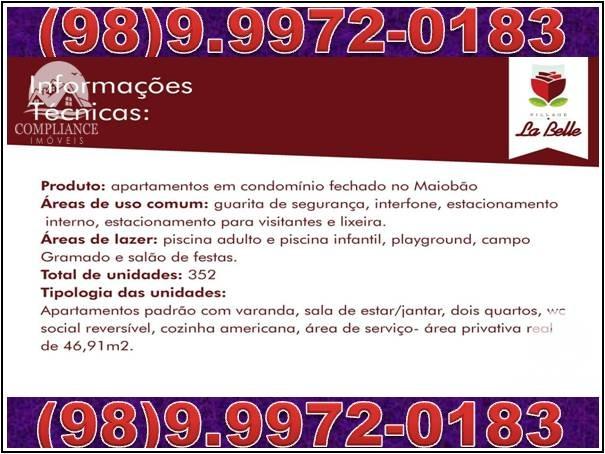 Apartamentos 2 quartos à venda. Condom. Village La Belle. Maiobão - Foto 5