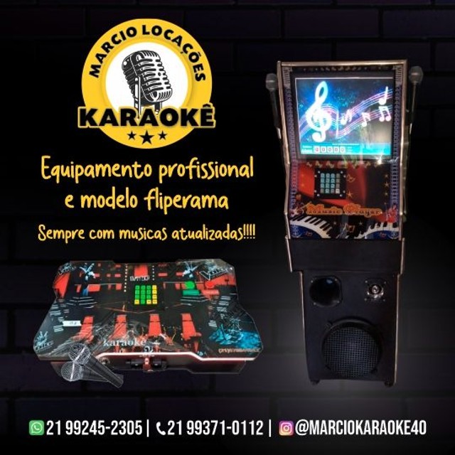 Locação de Máquina de Karaokê, Música e Fliperama