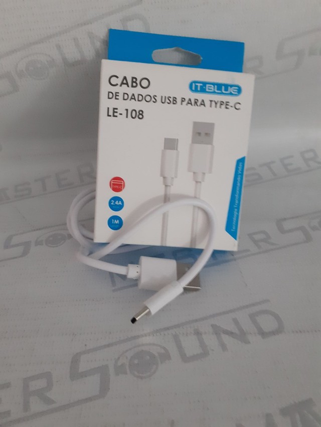 Cabo de dados usb.  Com entrada tipo C. Novo. - Foto 3