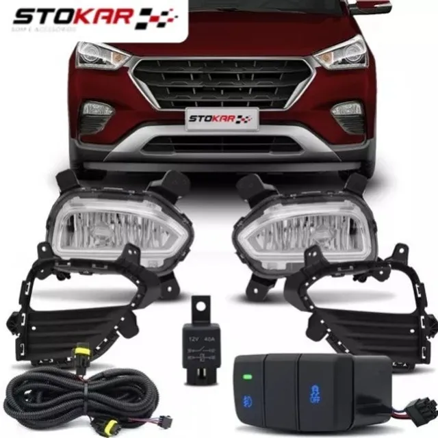 Kit Farol Milha Creta 2017 a 2019 Botão modelo original