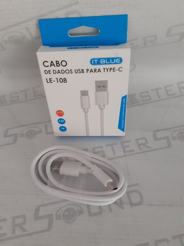 Cabo de dados usb.  Com entrada tipo C. Novo. - Foto 2