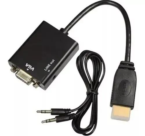 Adaptador Conversor De Video Hdmi-macho X Vga-femea Monitor<br><br>