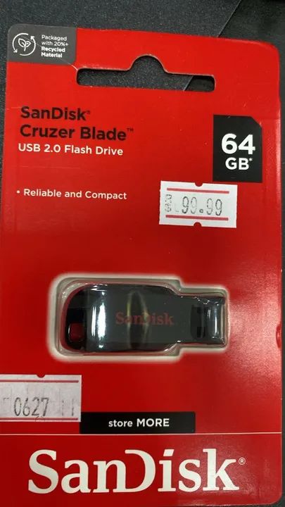 Pendrive Sandisk 64GB - Armazenamento Rápido e Confiável Loja Coimbra Computadores Entrega