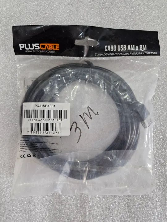 Cabo USB AM x BM - 3 metros 2.0 - Foto 3