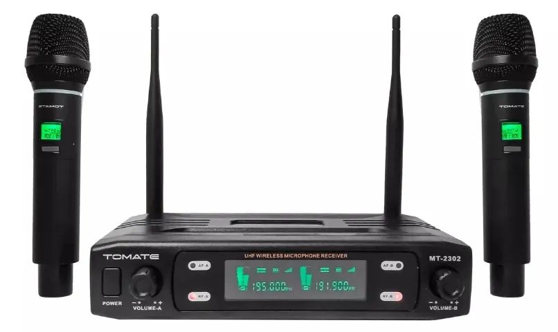 Microfone Sem Fio Wireless Profissional Tomate Mt-2302 Uhf Cor Preto - Foto 3
