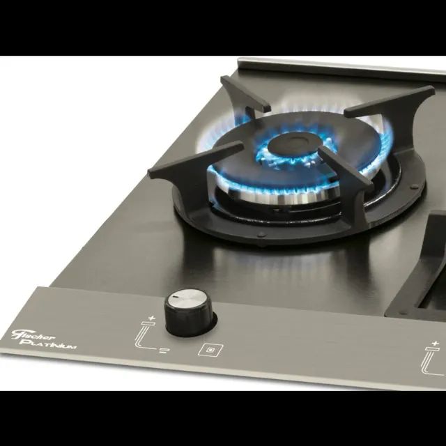 Cooktop Fischer 5 Bocas, Tripla Chama, Mesa em Aço Escovado Prime Fogões e Fornos Capuava