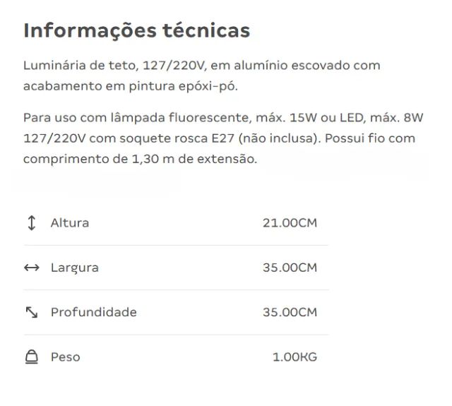 Luminária Pendente Argos Tok Stok - Foto 4