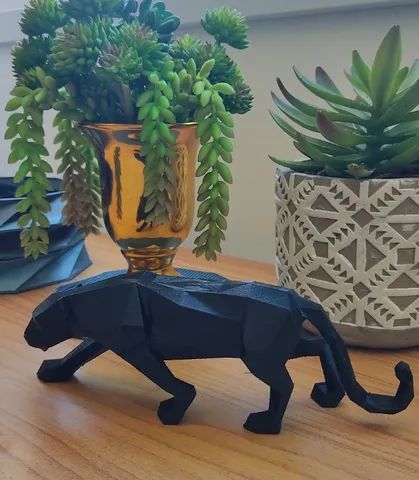 Pantera Negra 3D Origami Enfeite Decoração Ambientes Requintados Salas Quartos Escritórios