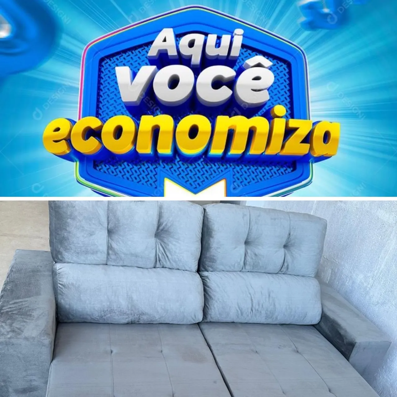 Sofá retrátil e reclinável cinza 3 lugares