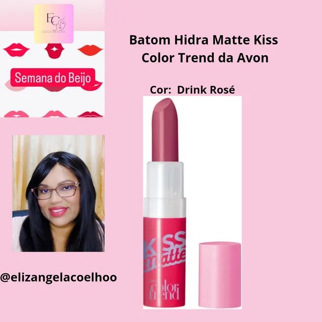 Batom Hidra Matte Kiss Color Trend da Avon - Foto 5