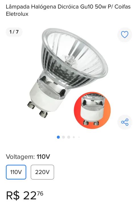 Lâmpada Halógena Dicróica Gu10 50w para Coifas - Foto 3