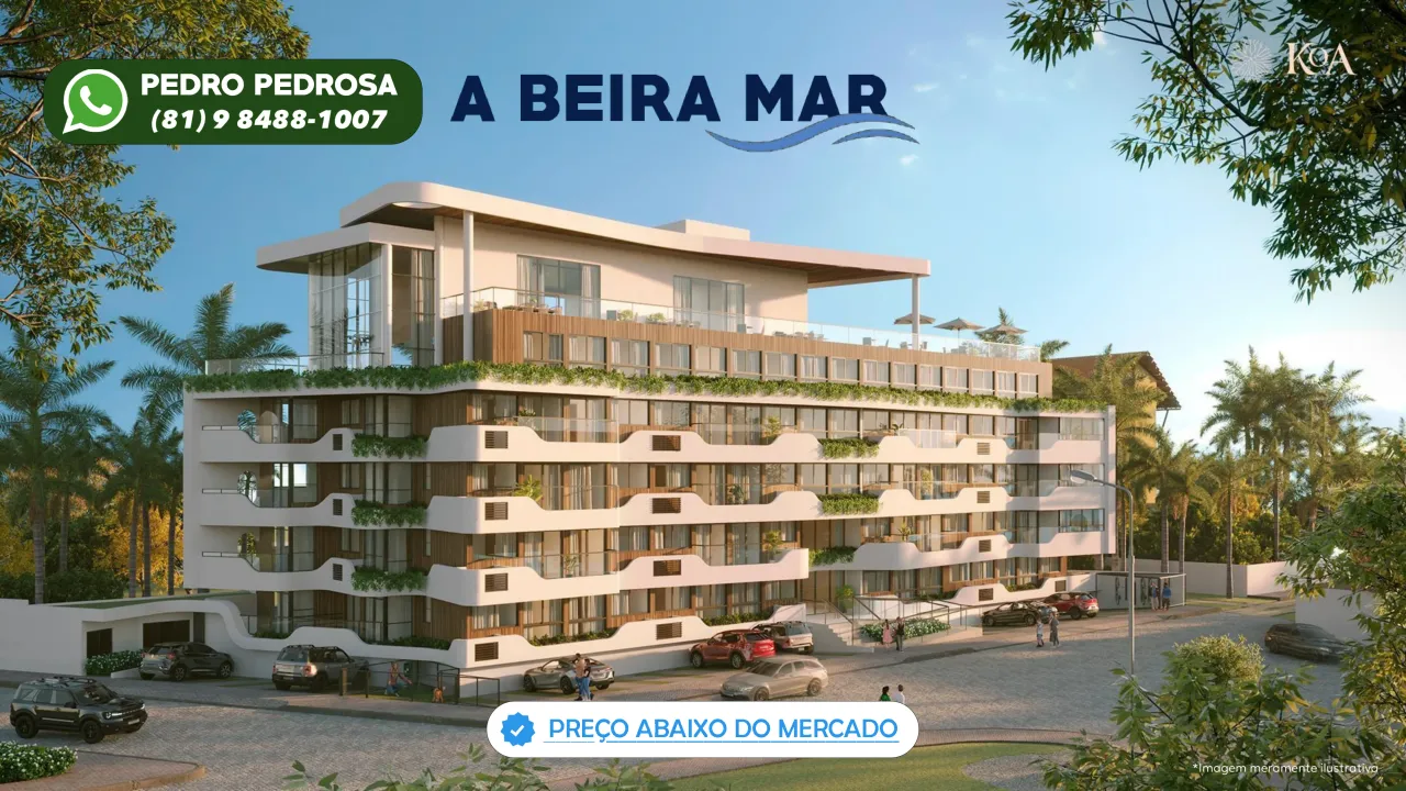 Apartamento a beira mar com 18m² e lazer completo