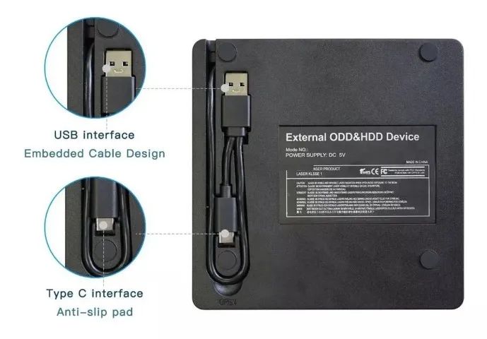 Gravador Externo De Cd E Dvd Tipo-c Usb 3.0 Externo Kp-le303 - Foto 4