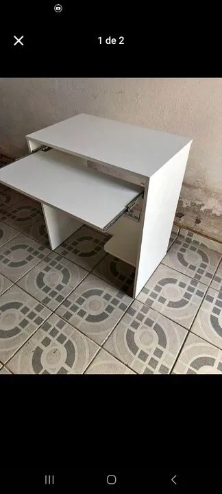 Mesa de Escritório Branca - Foto 3