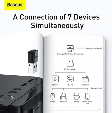 Adaptador Bluetooth 5.1 Usb Baseus BA04 para PC-Notebook-Xbox-PS4 Novo! - Foto 6