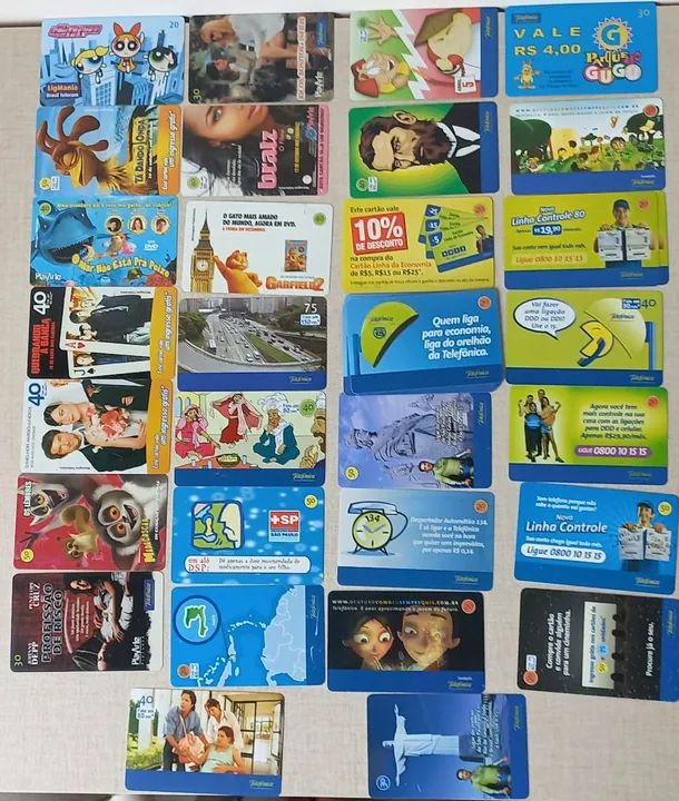 Cartões telefônicos antigos - Coleção completa!65745819934595122