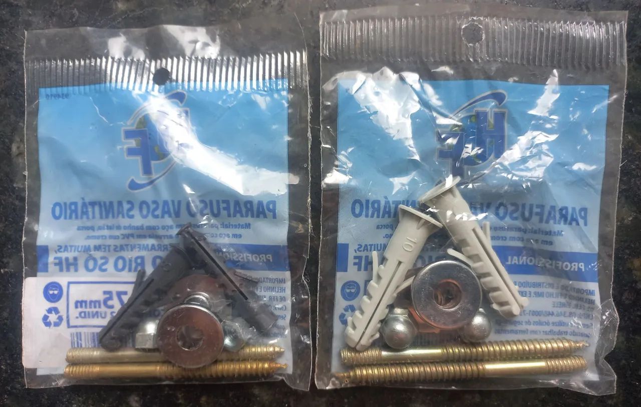 PARAFUSO P/ FIXAÇÃO VASO SANITÁRIO E LAVATÓRIO COM BUCHA 10MM e 08MM - Foto 2