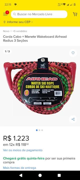 Corda para Wakeboard Airhead Radius 3 Seções