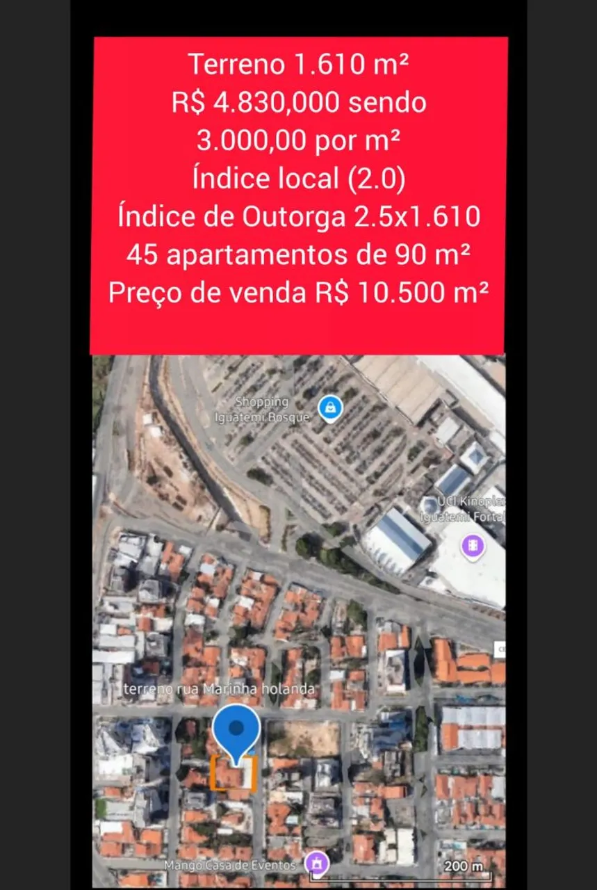 Vendo dois terrenos, um perto do Iguatemi e outro na Lagoa Redonda próximo a Av. maestro L