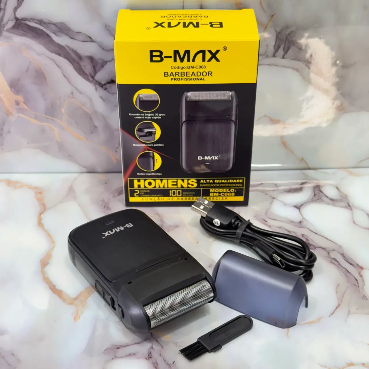 Barbeador Elétrico Profissional Shaver Portátil Recarregável BM-C068