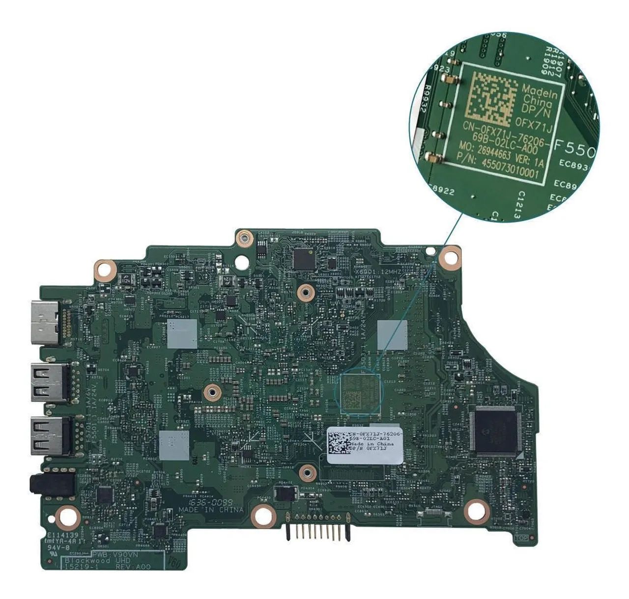 Placa Mãe Dell Inspiron 7568 / 7558 P55F Core i7 6500U -  DP/N: 0FX71J - Foto 2