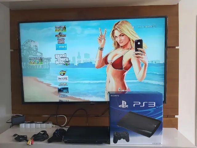 PS3 Super Slim 320GB desbloqueado cheio de jogos!  - Foto 6