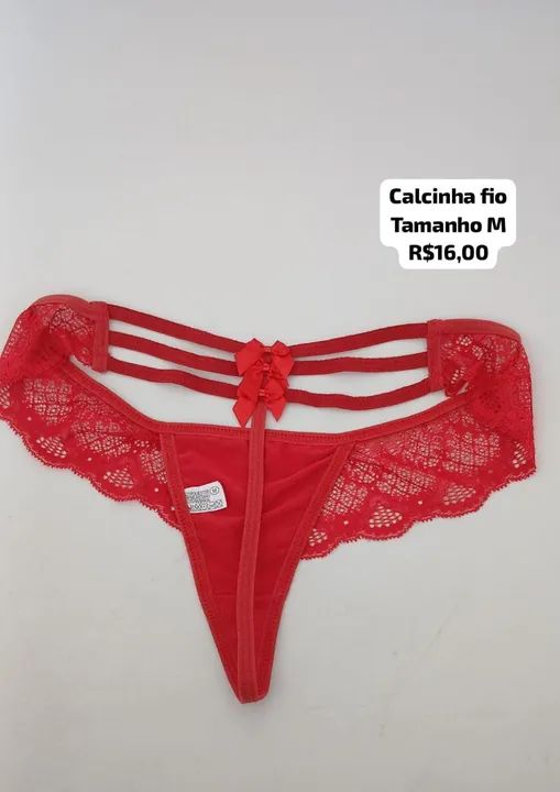 Calcinha Fio Dental Rosa - Tamanho M - Foto 3