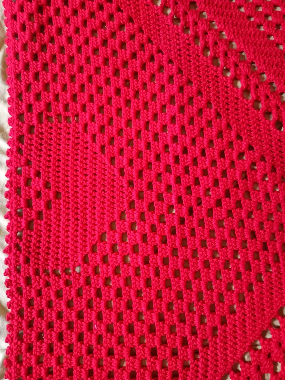 Toalha de mesa em Crochê Vermelha - Foto 3