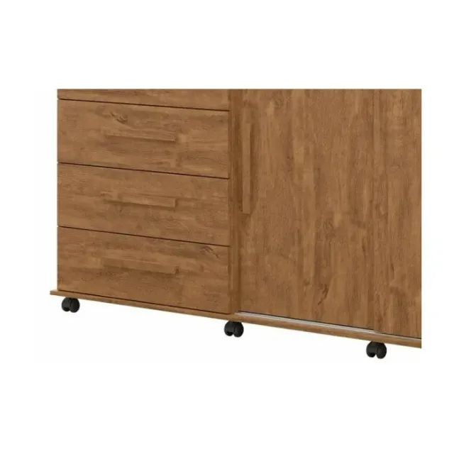 "Design Funcional: Cômoda Max com Espelho, 6 Gavetas e 2 Portas de Correr" - Em Promoção  - Foto 3